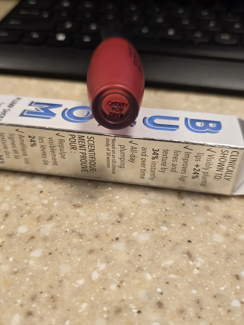 Buxom Plump Shot Lip Gloss - Deep Red Satin